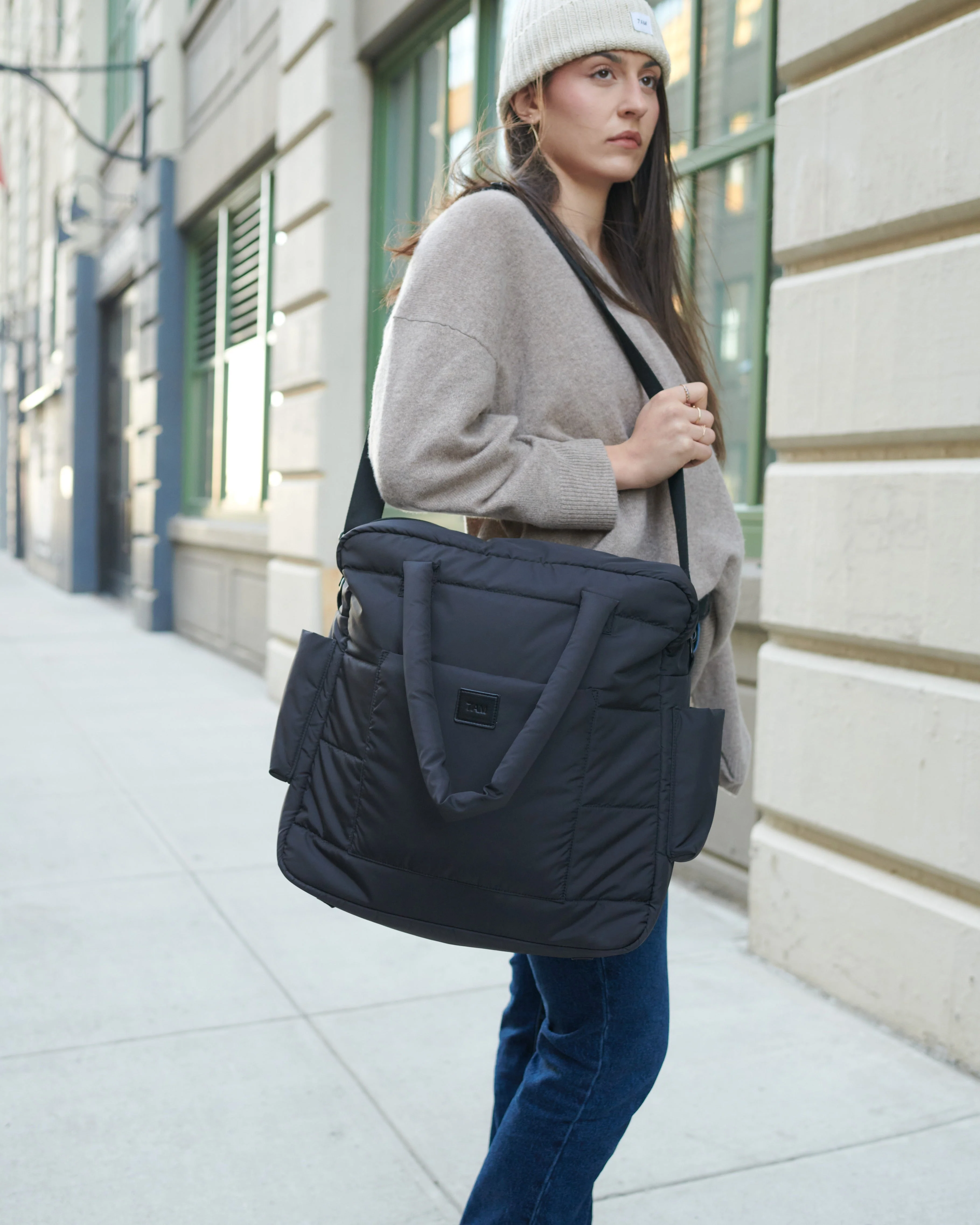 7AM Enfant Plaza Weekend Diaper Bag - Black - Image 5