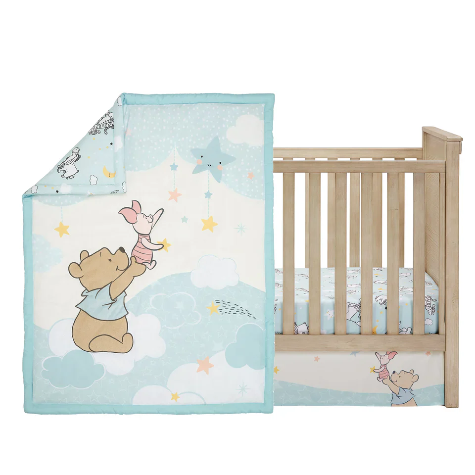 Bedtime Originals Disney Baby Starlight Pooh 3-Piece Blue Nursery Crib Bedding Set - Image 2
