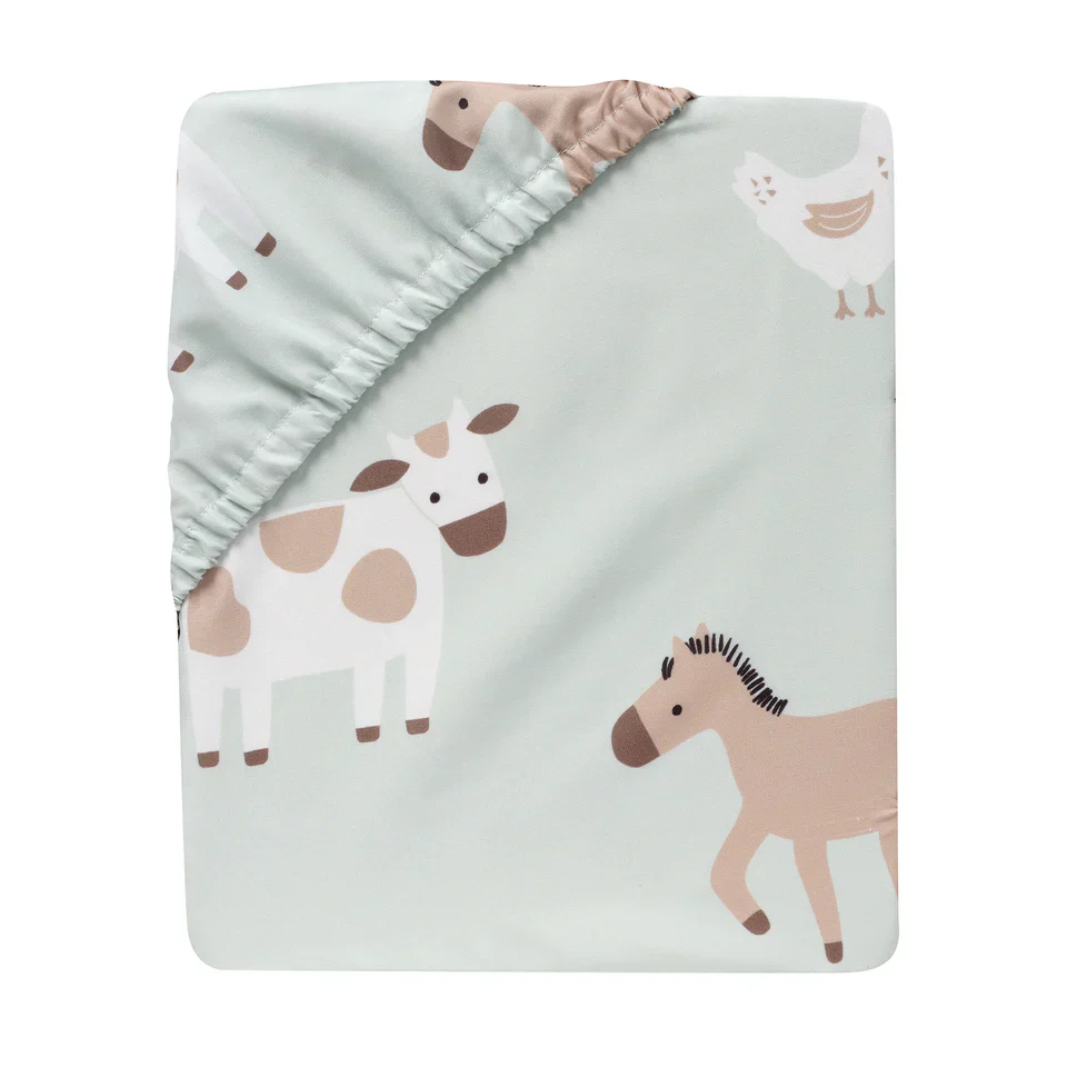 Bedtime Originals Farmyard Friends 3-Piece Infant Baby Nursery Crib Bedding Set - Image 10