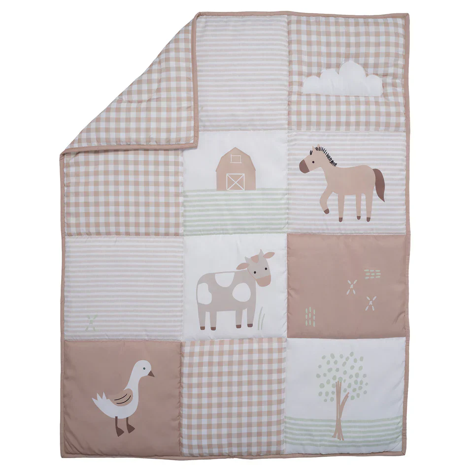 Bedtime Originals Farmyard Friends 3-Piece Infant Baby Nursery Crib Bedding Set - Image 4
