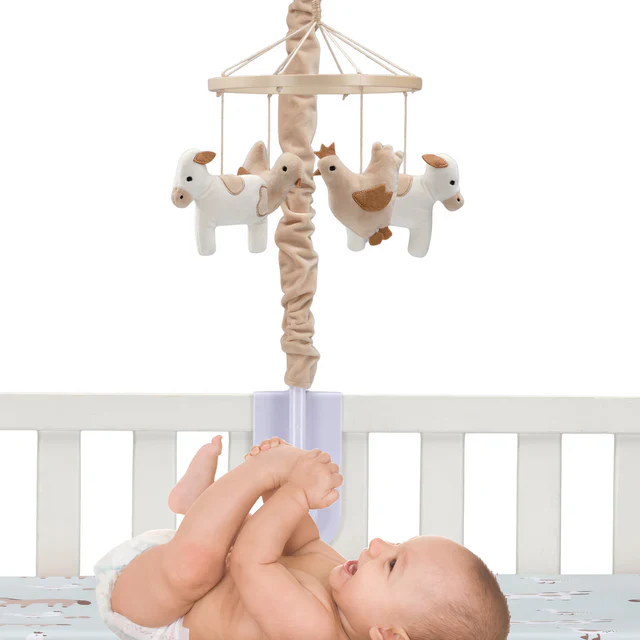 Bedtime Originals Farmyard Friends Musical Baby Crib Mobile Soother Toy - Image 3