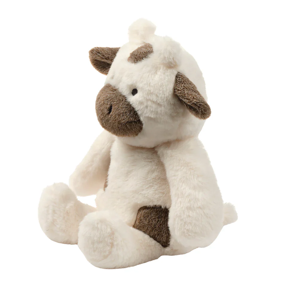 Bedtime Originals Farmyard Friends Plush Cow Stuffed Animal Toy - Milkshake - Image 3
