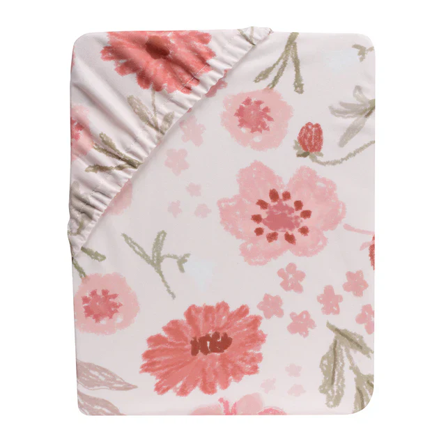 Bedtime Originals Flower Power Floral/Strawberry Baby Fitted Crib/Toddler Sheet - Image 5