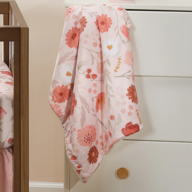 Bedtime Originals Flower Power Floral/Strawberry Soft/Cozy Fleece Baby Blanket - Image 6