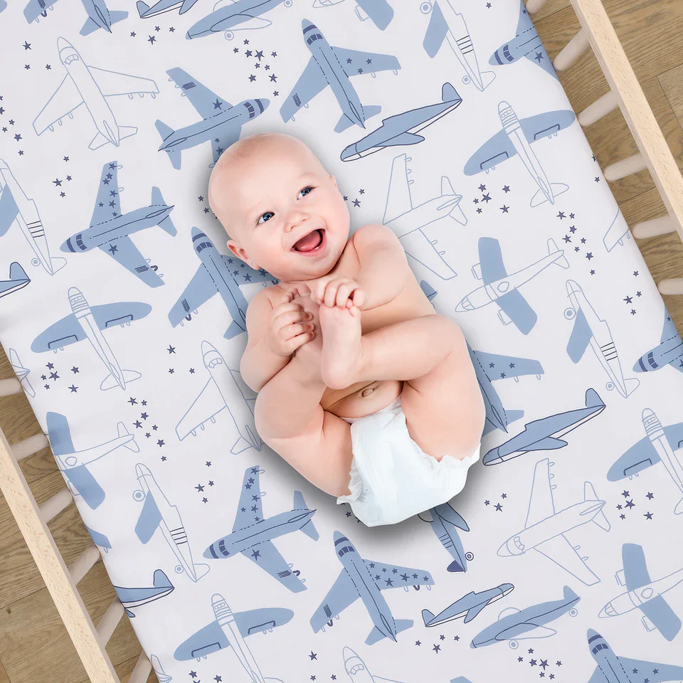 Bedtime Originals Little Aviator 3-Piece Airplane Nursery Baby Crib Bedding Set - Image 5