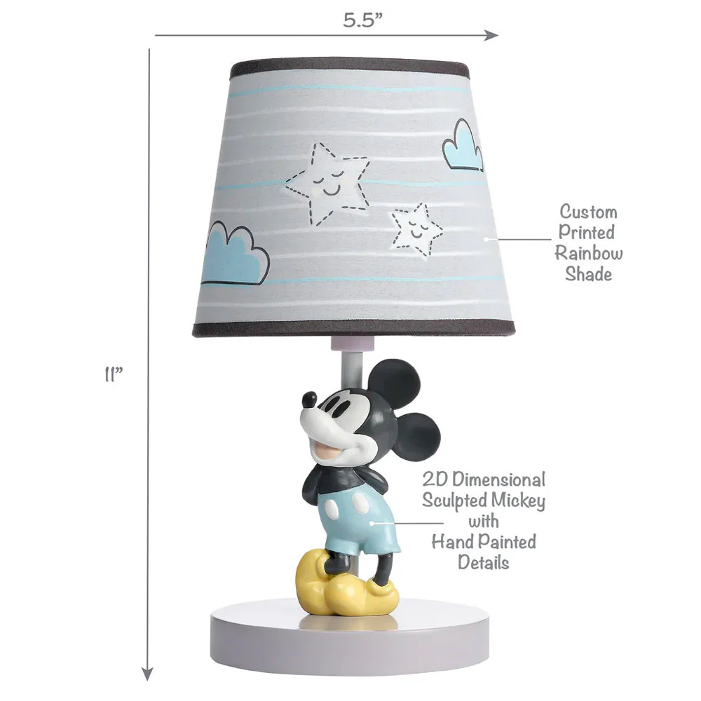 Bedtime Originals Moonlight Mickey Lamp w/Shade & Bulb - Image 4
