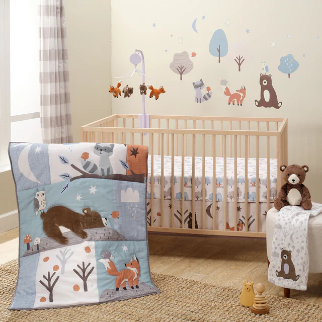 Bedtime Originals Sleepytime Bear Woodland Baby/Toddler Fitted Crib Sheet - Image 6