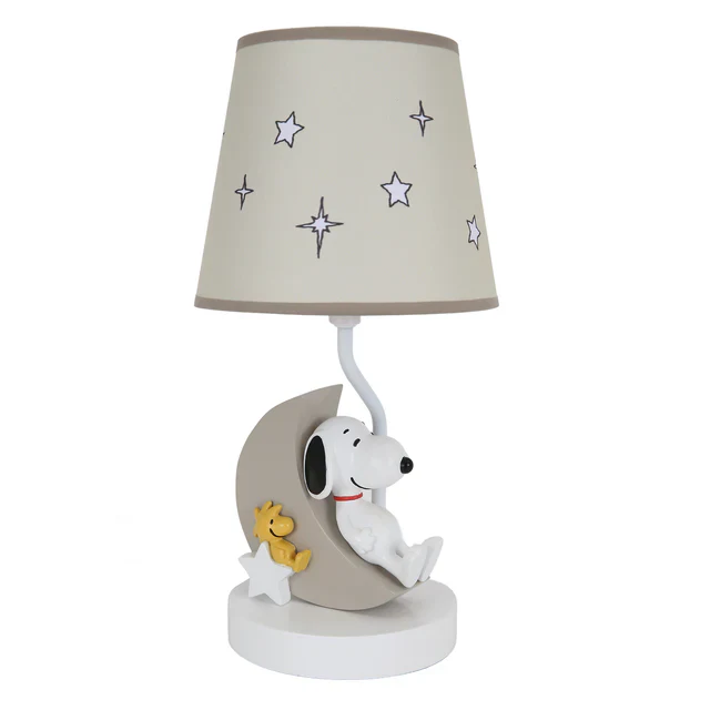 Bedtime Originals Snoopy Love w/ Woodstock Hand-Painted Lamp with Shade & Bulb - Image 3