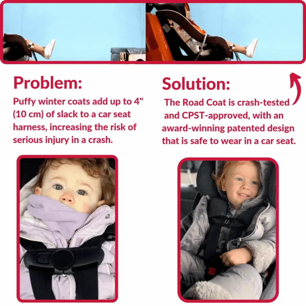 Onekid Car Seat Coat | The Road Coat Down - Purple Raptor Print - Image 4