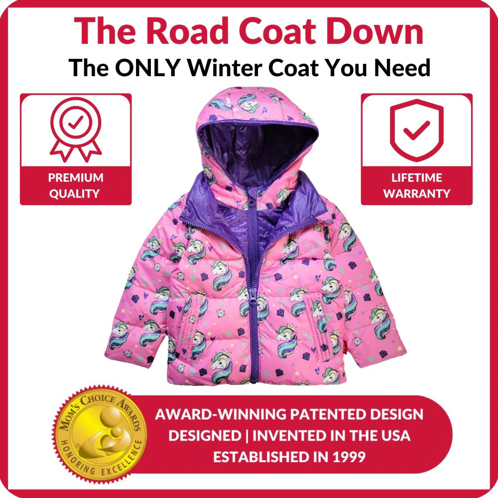 Onekid Car Seat Coat | The Road Coat Down - Unicorn Print - Image 6