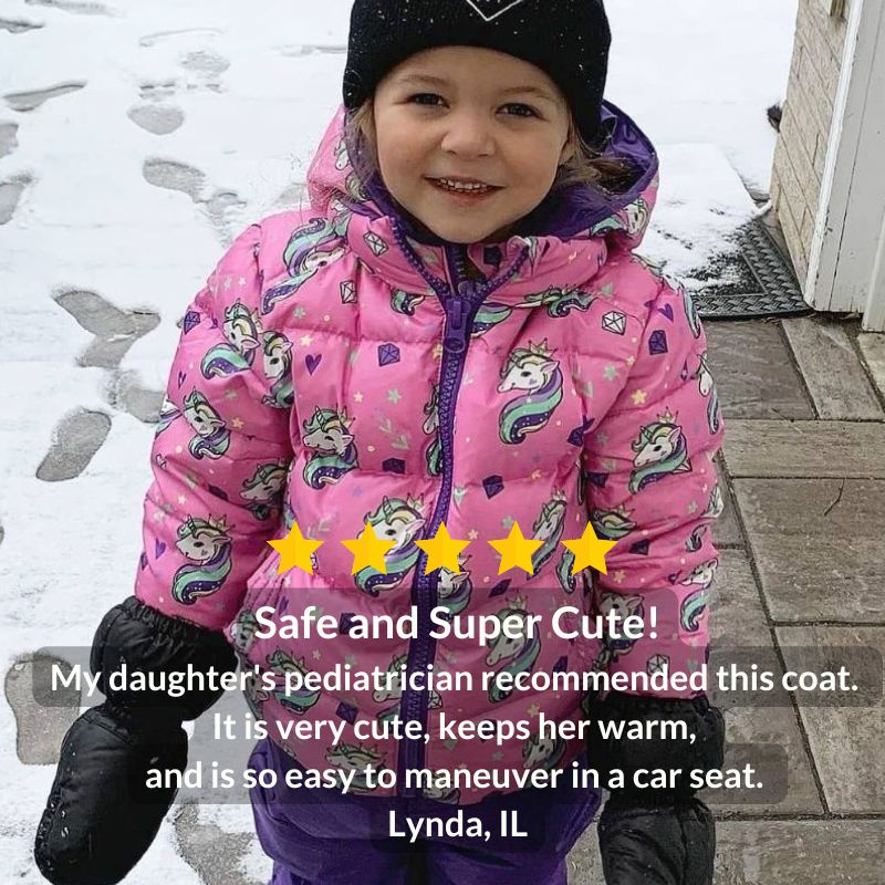 Onekid Car Seat Coat | The Road Coat Down - Unicorn Print - Image 8