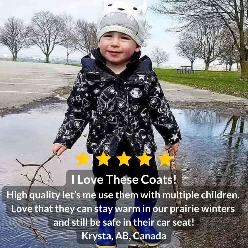 Onekid Car Seat Coat | The Road Coat Vegan - Rocketship Print - Image 8
