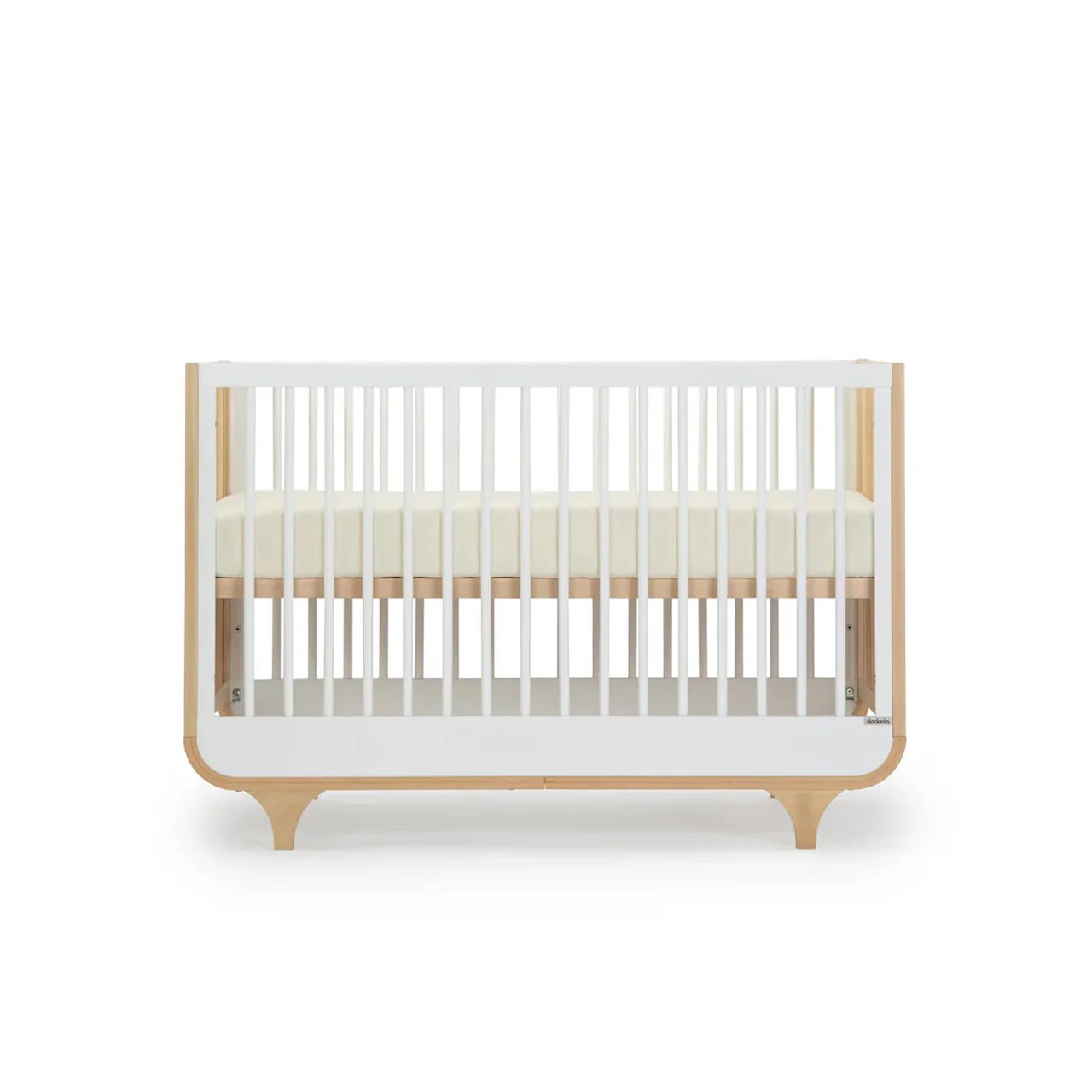 dadada Jolly 3-In-1 Convertible Crib, White/Natural - Image 7