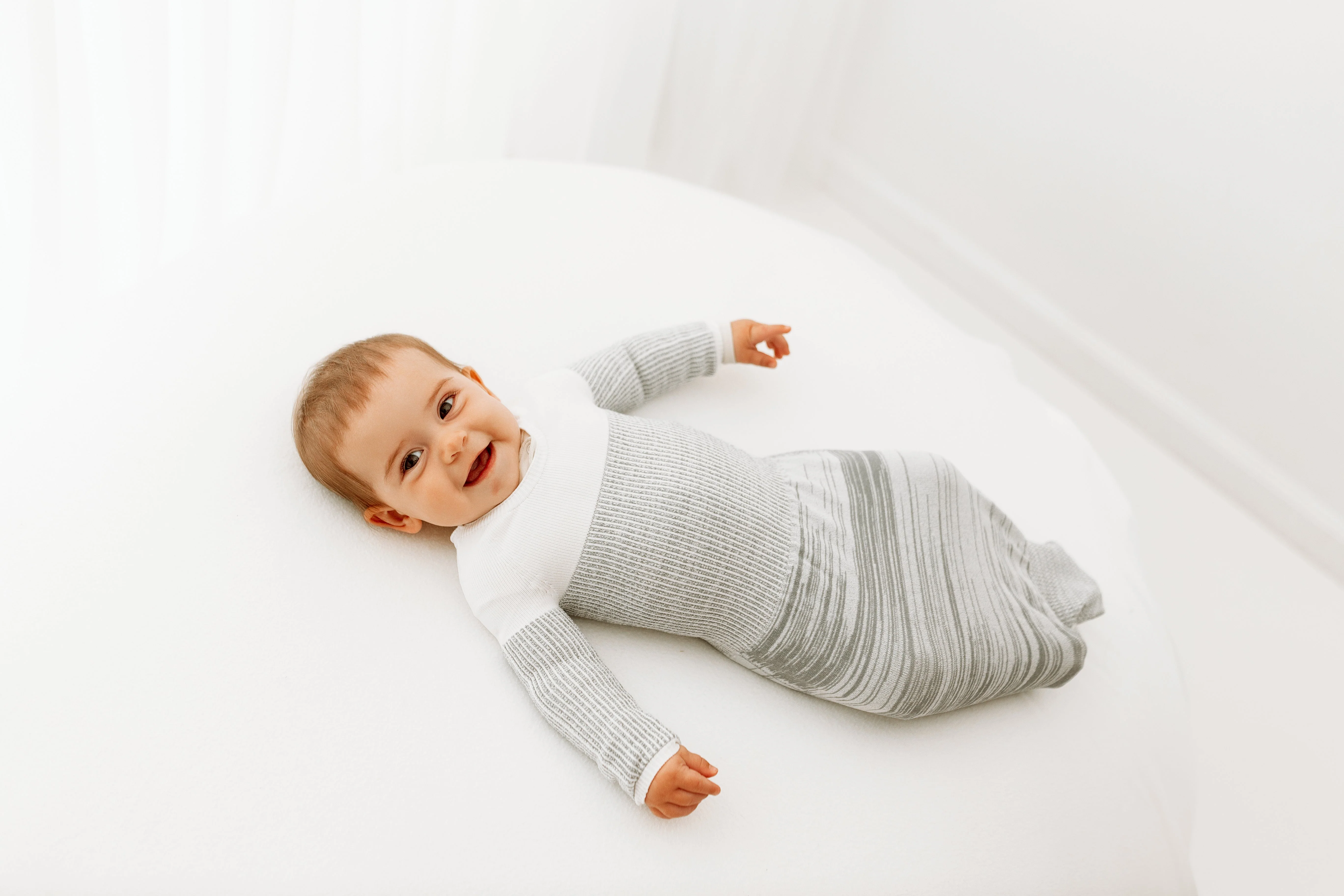 Swaddelini Grey Arms Out™ Long Sleeve Sleep Sack - Image 3