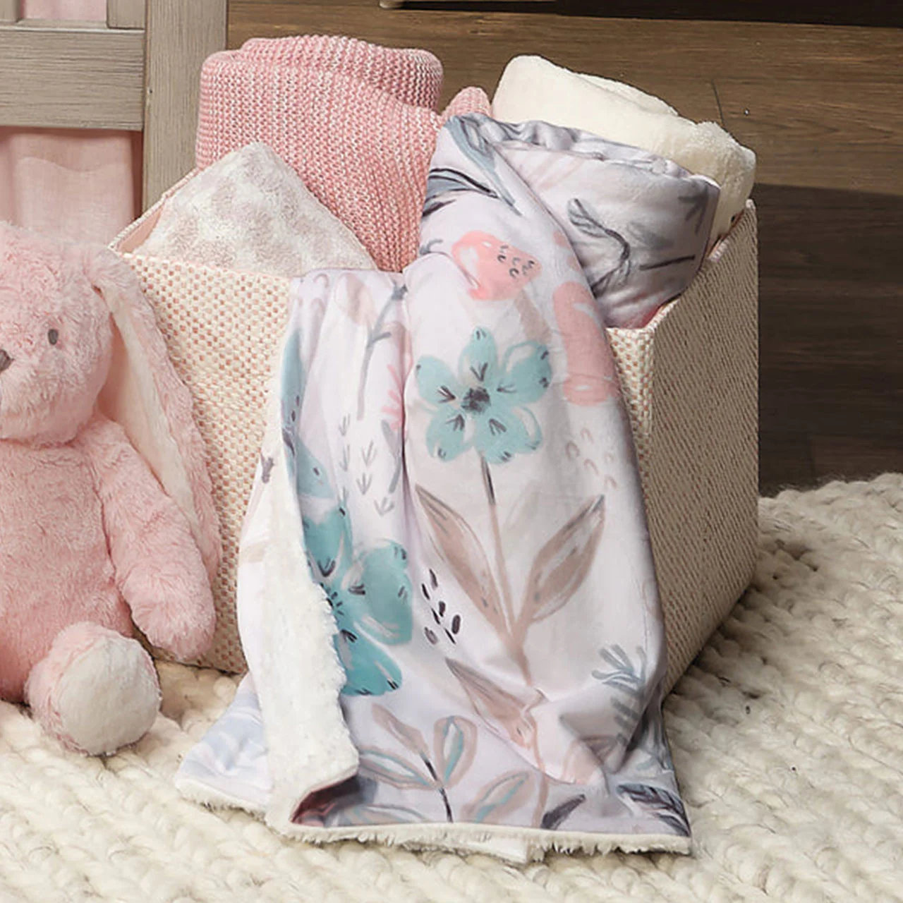 Lambs & Ivy Baby blooms Blanket - Image 5