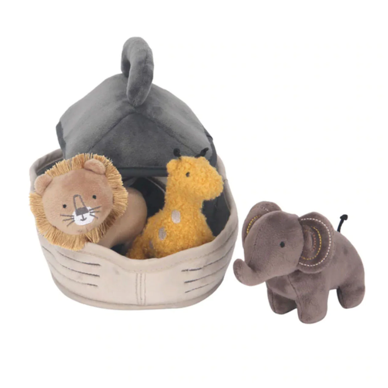 Lambs & Ivy Baby Noah Plush Set - Noah's Ark w/ Animals - Image 3
