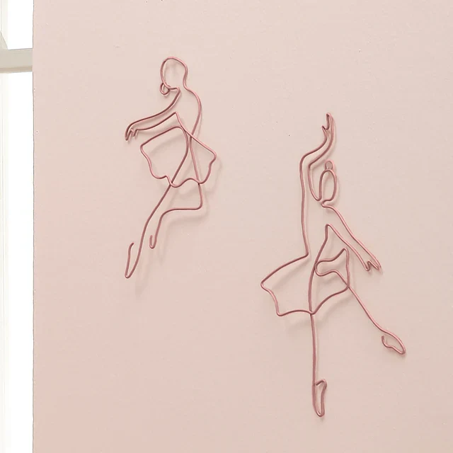 Lambs & Ivy Ballerina Baby 2-Piece Pink Ballet Dancers Wire Wall Decor - Image 5