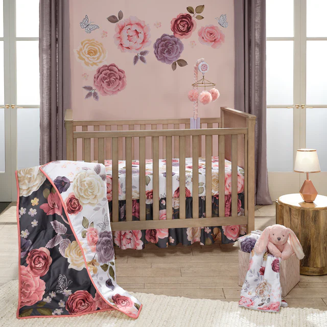 Lambs & Ivy Ballerina Baby Secret Garden Pink Pom Pom Musical Baby Crib Mobile Soother Toy - Image 5