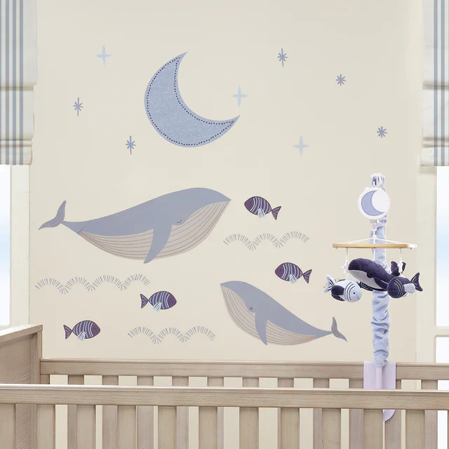Lambs & Ivy Bubbles & Squirt Aquatic Under Sea Whale/Fish Wall Decals/Stickers - Image 3