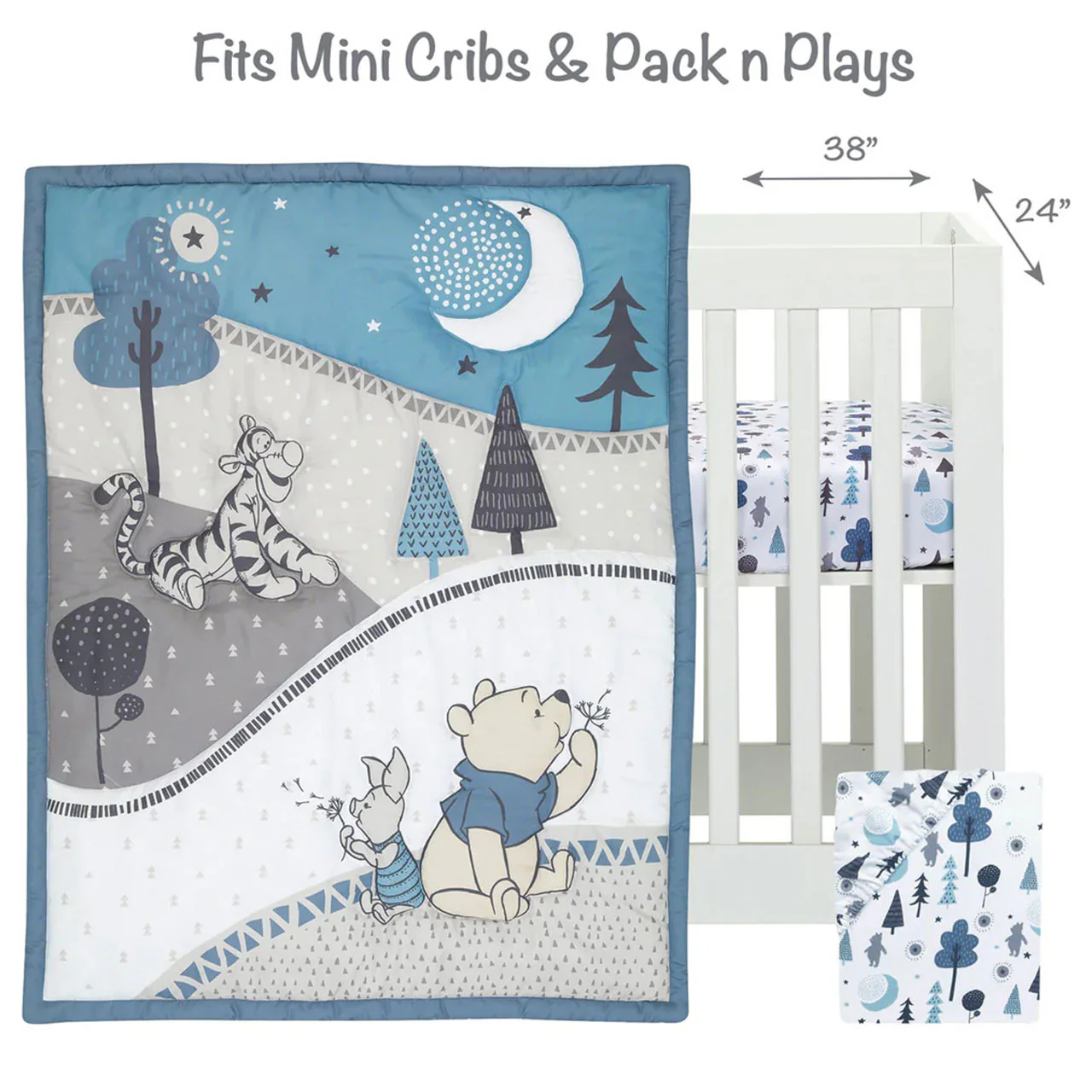 Lambs & Ivy Forever Pooh 3-Piece Mini Crib Bedding Set - Image 3