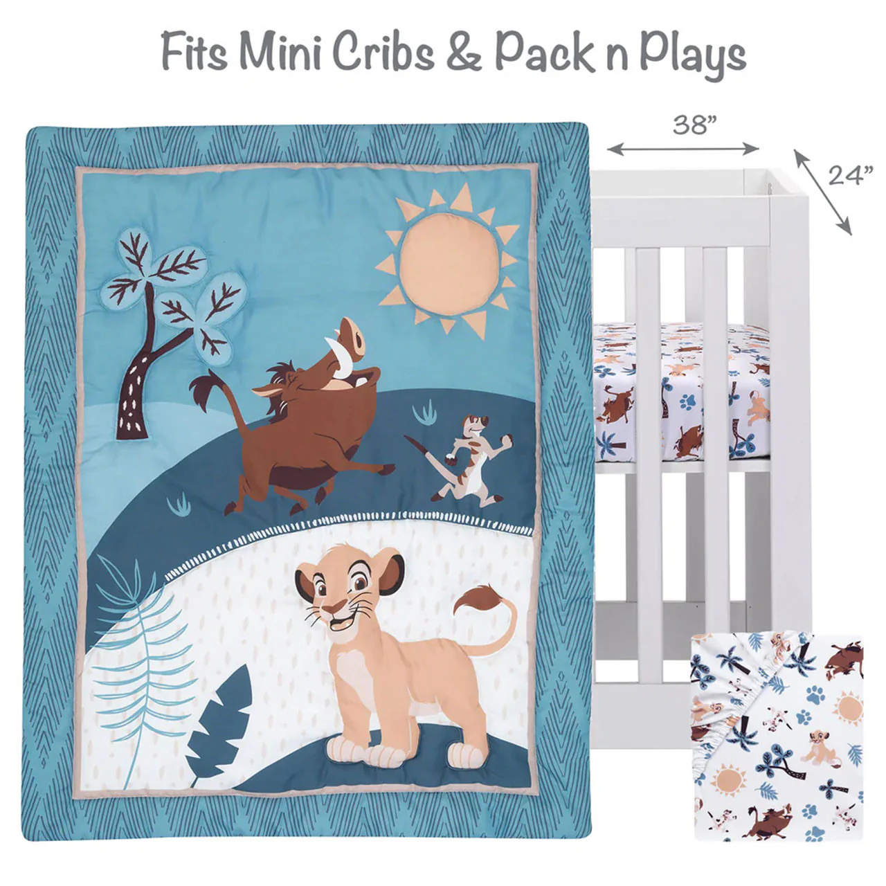 Lambs & Ivy Lion King Adventure 3-Piece Mini Crib Bedding Set - Image 4