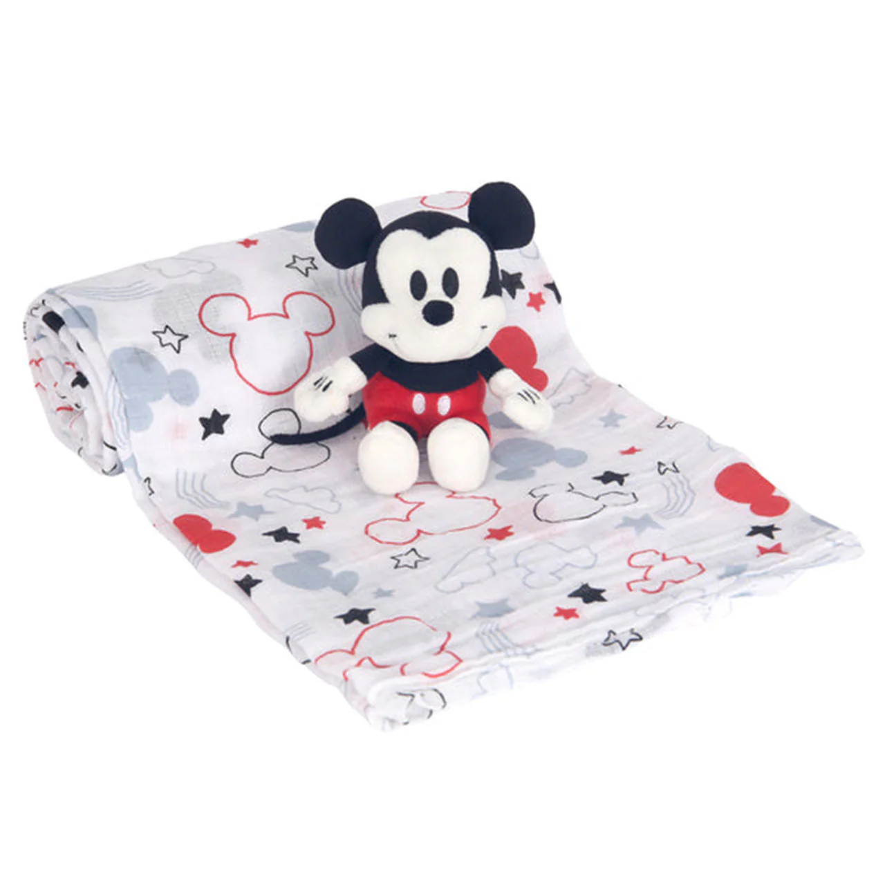 Lambs & Ivy Mickey Mouse Swaddle Blanket & Mini Plush - Image 3