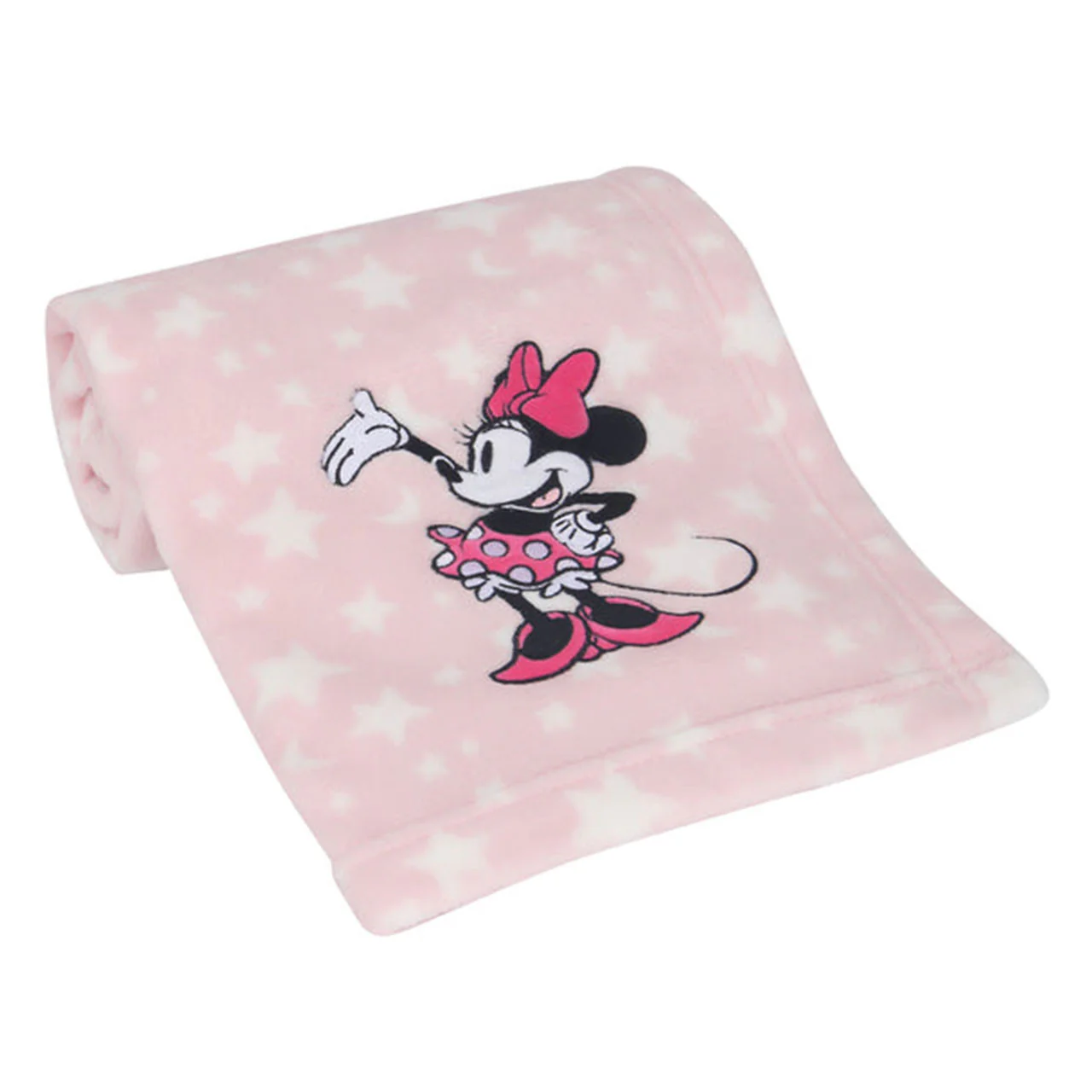 Lambs & Ivy Minnie Mouse Pink Stars Appliqued Blanket - Image 3