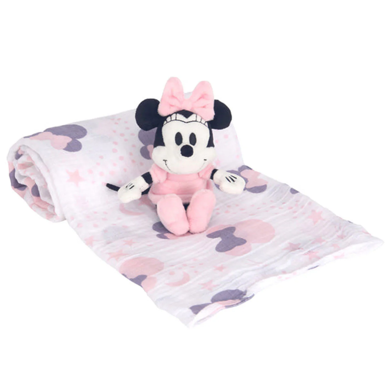 Lambs & Ivy Minnie Mouse Swaddle Blanket & Mini Plush - Image 4