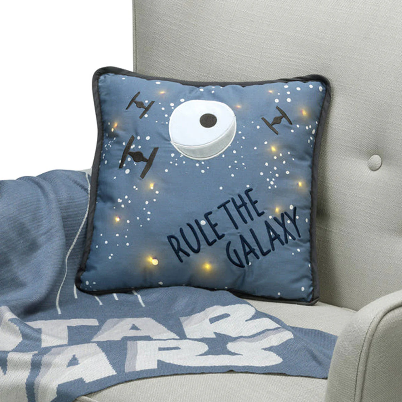 Lambs & Ivy Star Wars Millennium Falcon Light up Pillow- Galaxy - Image 4