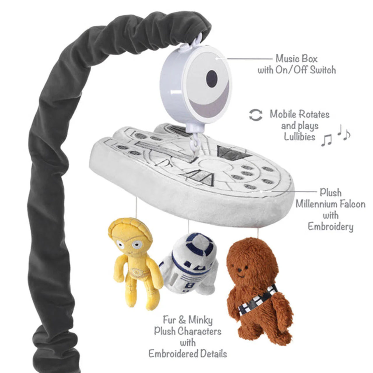 Lambs & Ivy Star Wars Millennium Falcon Musical Mobile - Plays 20 minutes - Image 4