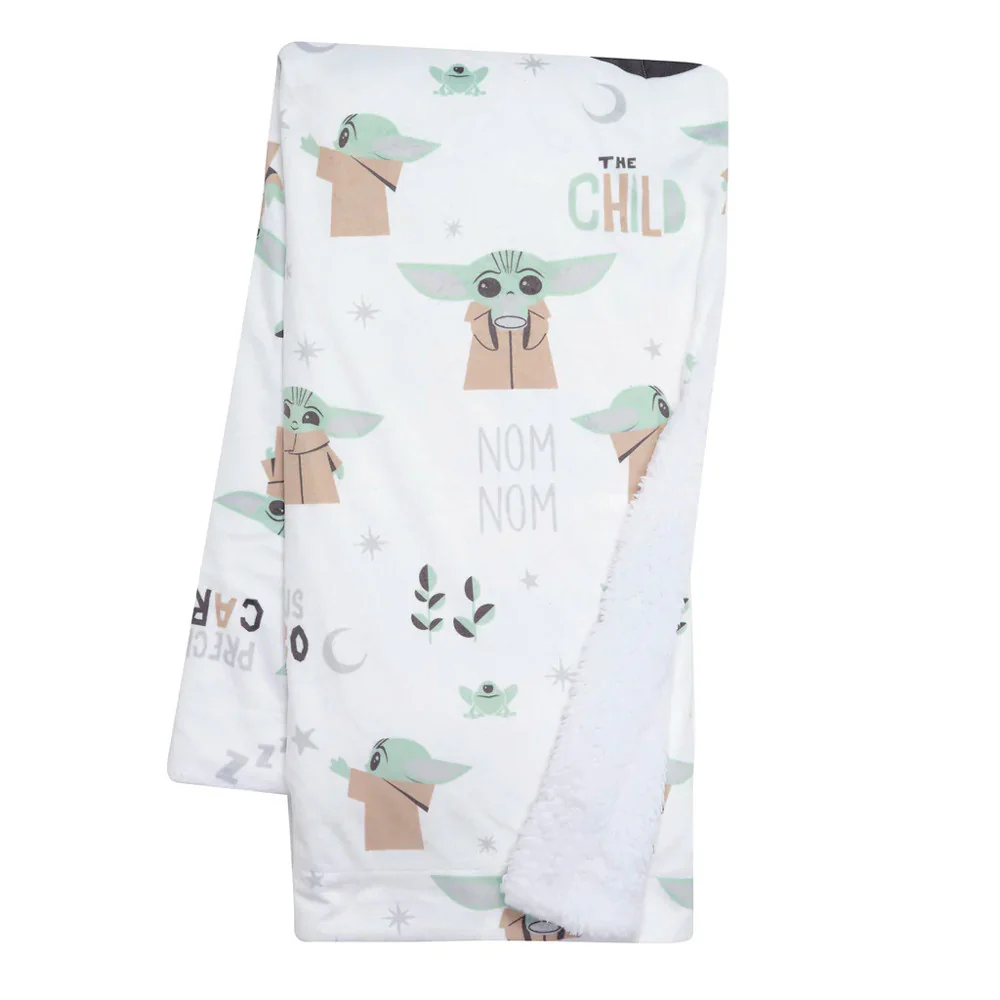 Lambs & Ivy The Child Baby Yoda The Child Minky/Sherpa Blanket - Image 3