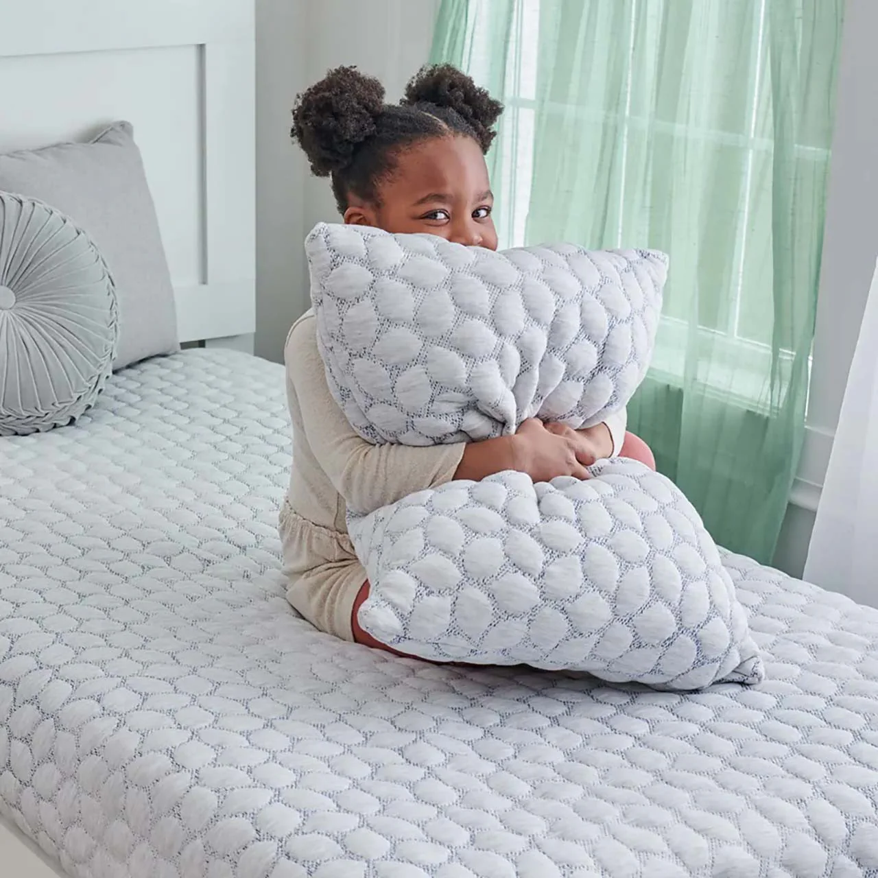 Lullaby Earth Standard Dream Easy Kids Pillow - Blue Leaf - Image 4