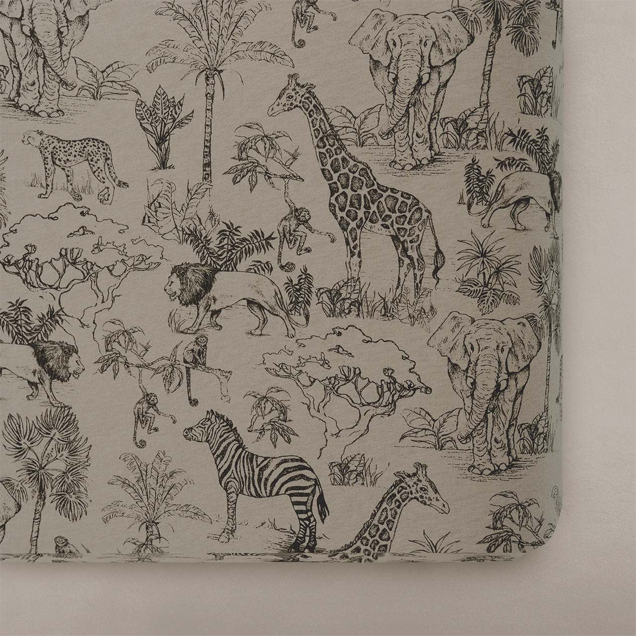Oilo Fable Crib Sheet - Vintage Safari Nursery