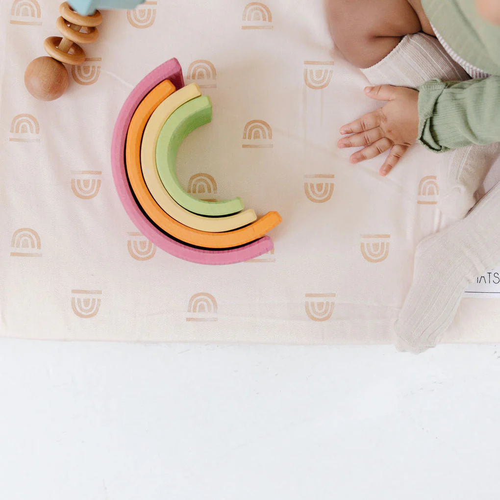 Toki Kids Rainbow Peach Organic Cotton Mat - Image 10