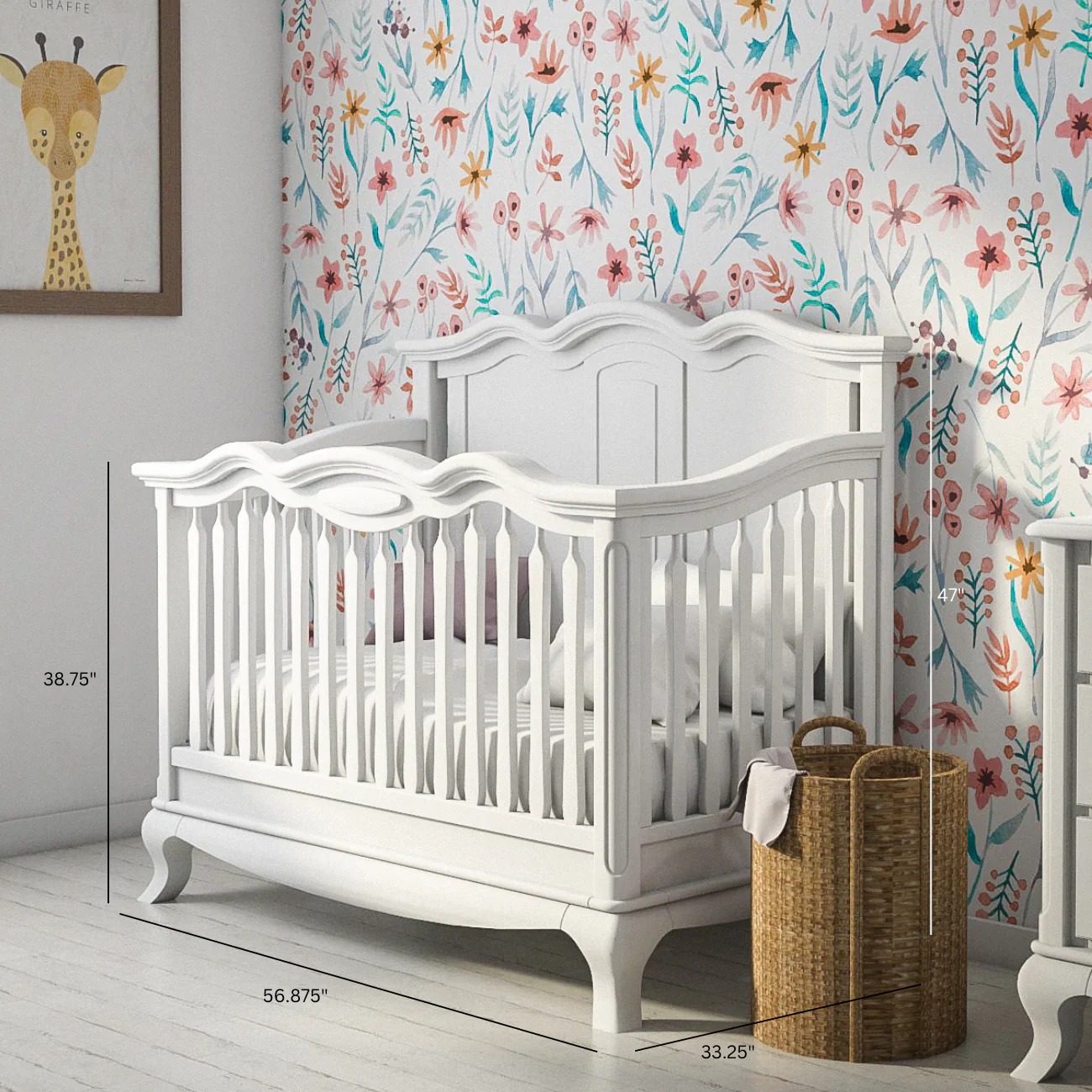 Romina Cleopatra Convertible crib w/ Solid Panel - Image 2
