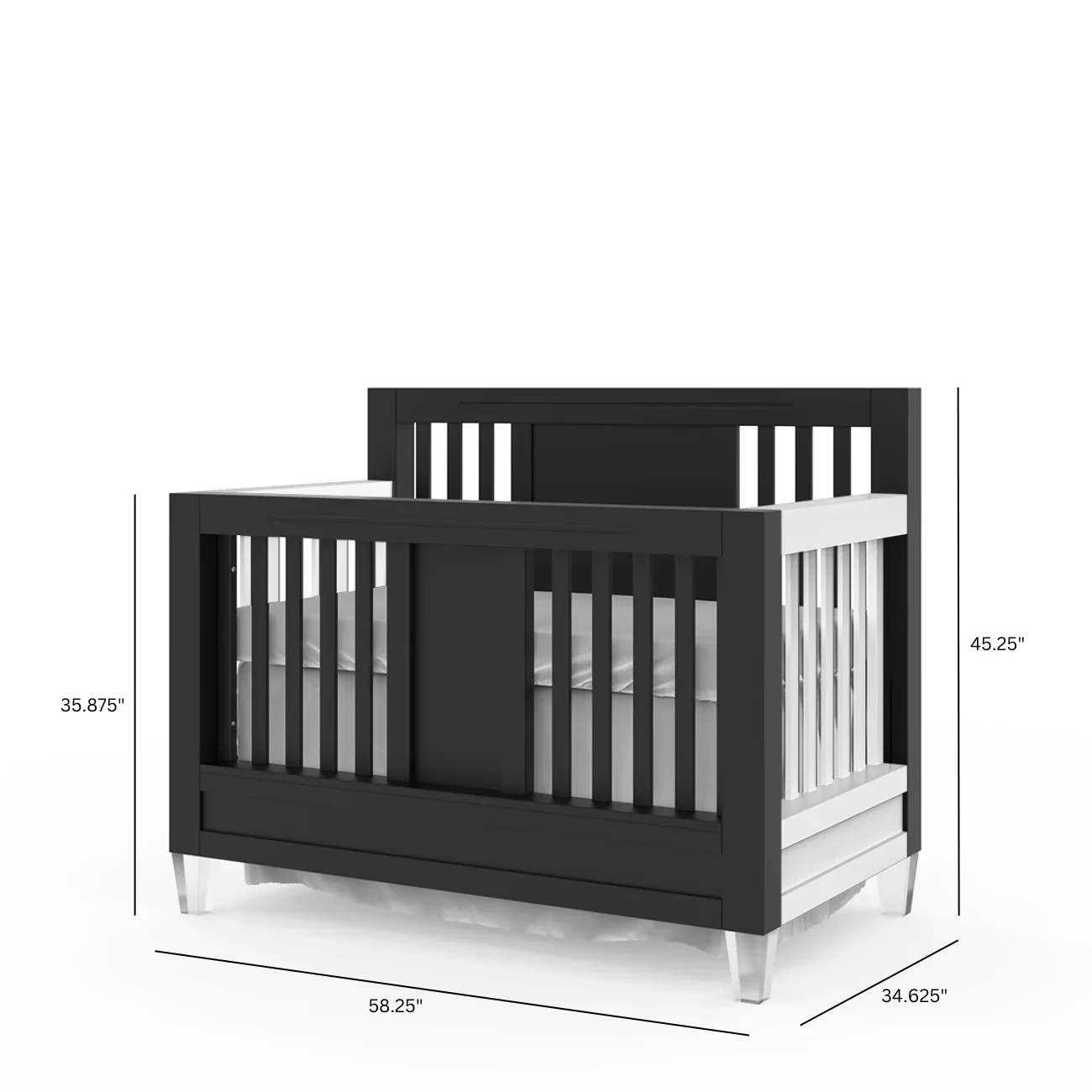 Romina Millenario Convertible Crib – Standard 2 Tone - Image 2