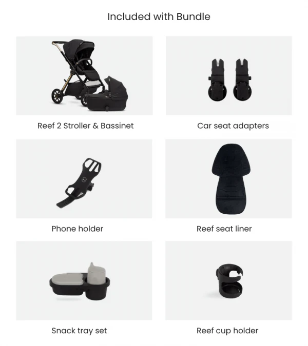 Silver Cross Reef 2 Stroller Accessory Bundle + Folding Bassinet - Image 15