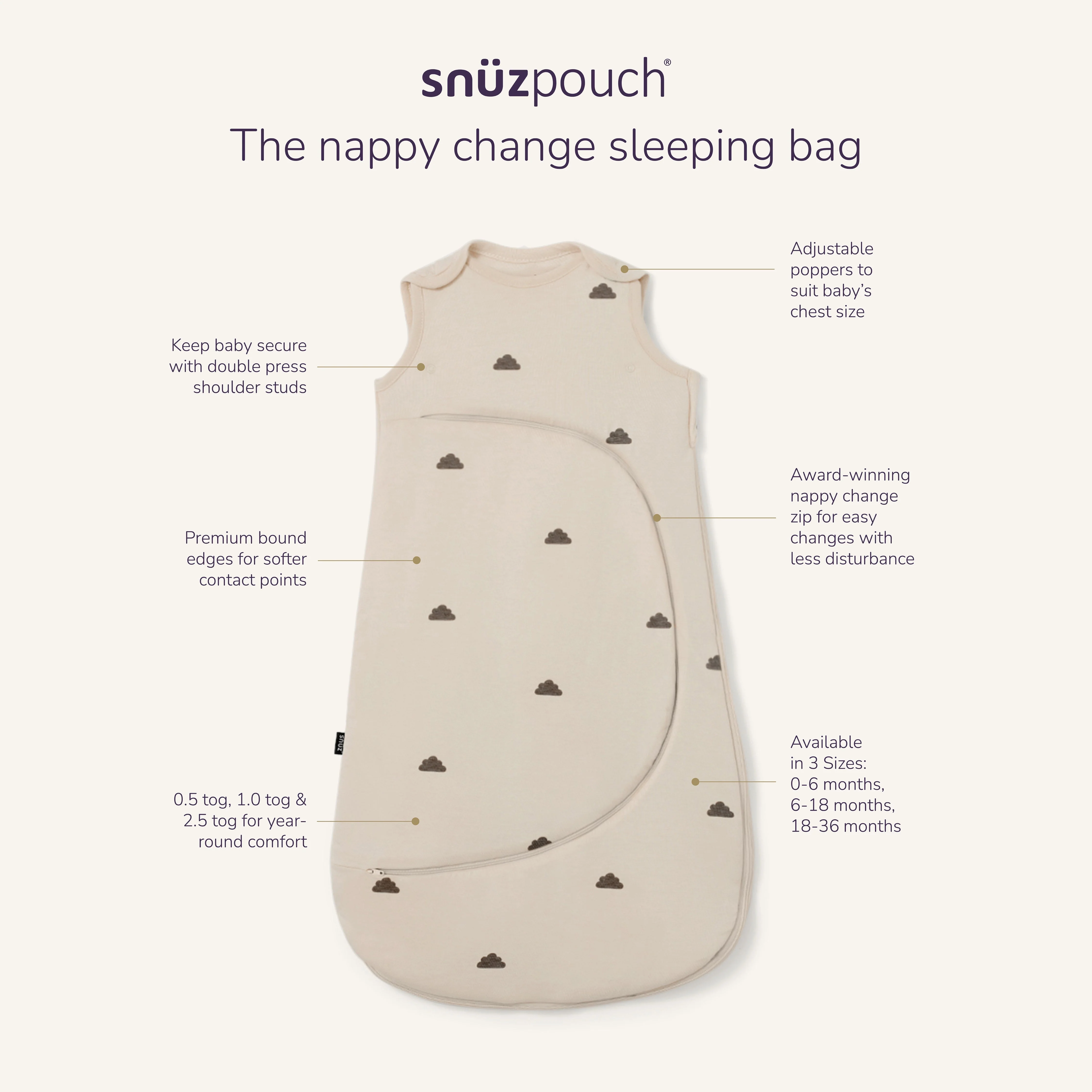 Snuz SnuzPouch Sleeping Bag - Sage Cross - Image 8
