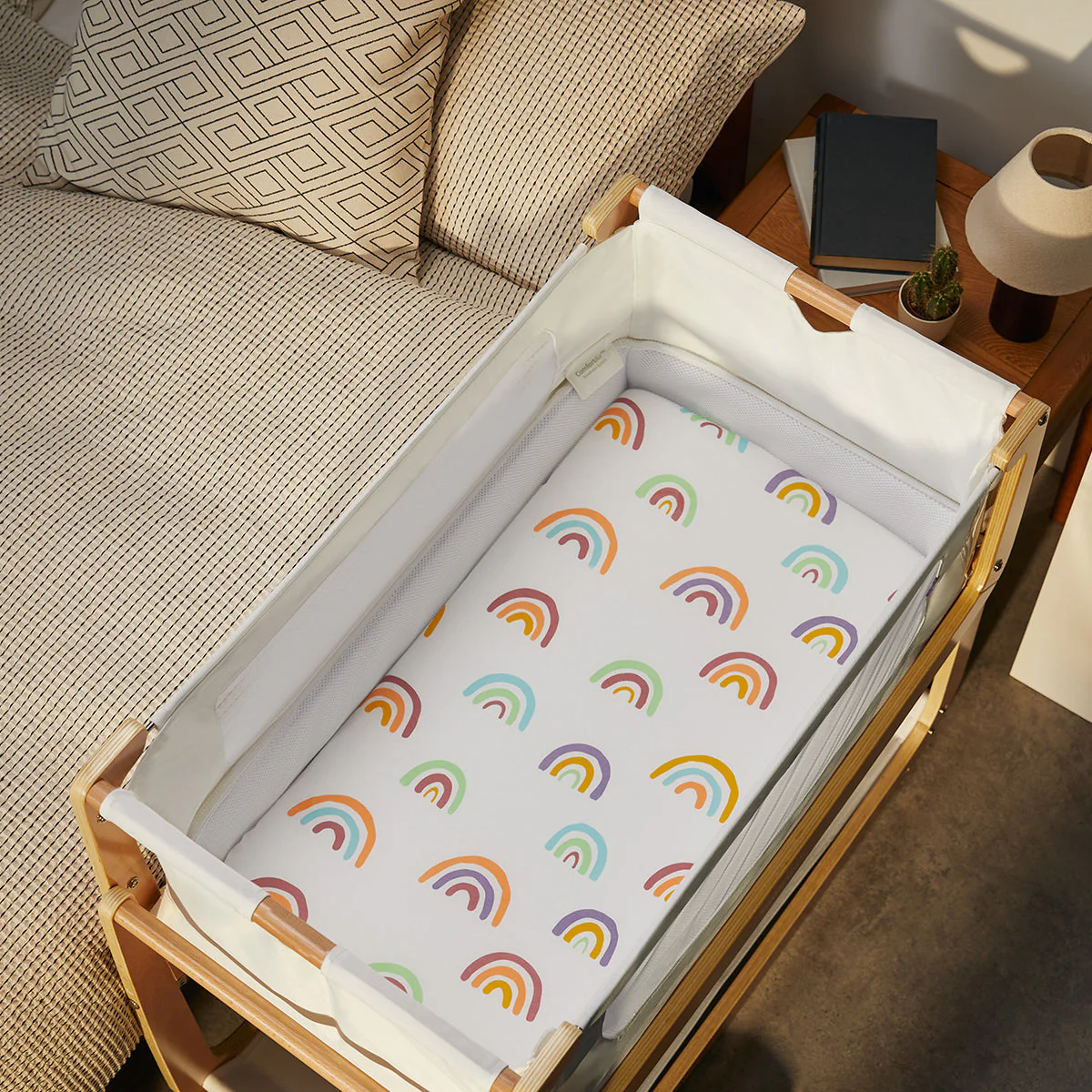 Snuz Twin Pack Bassinet Sheets - Multi Rainbow - Image 2