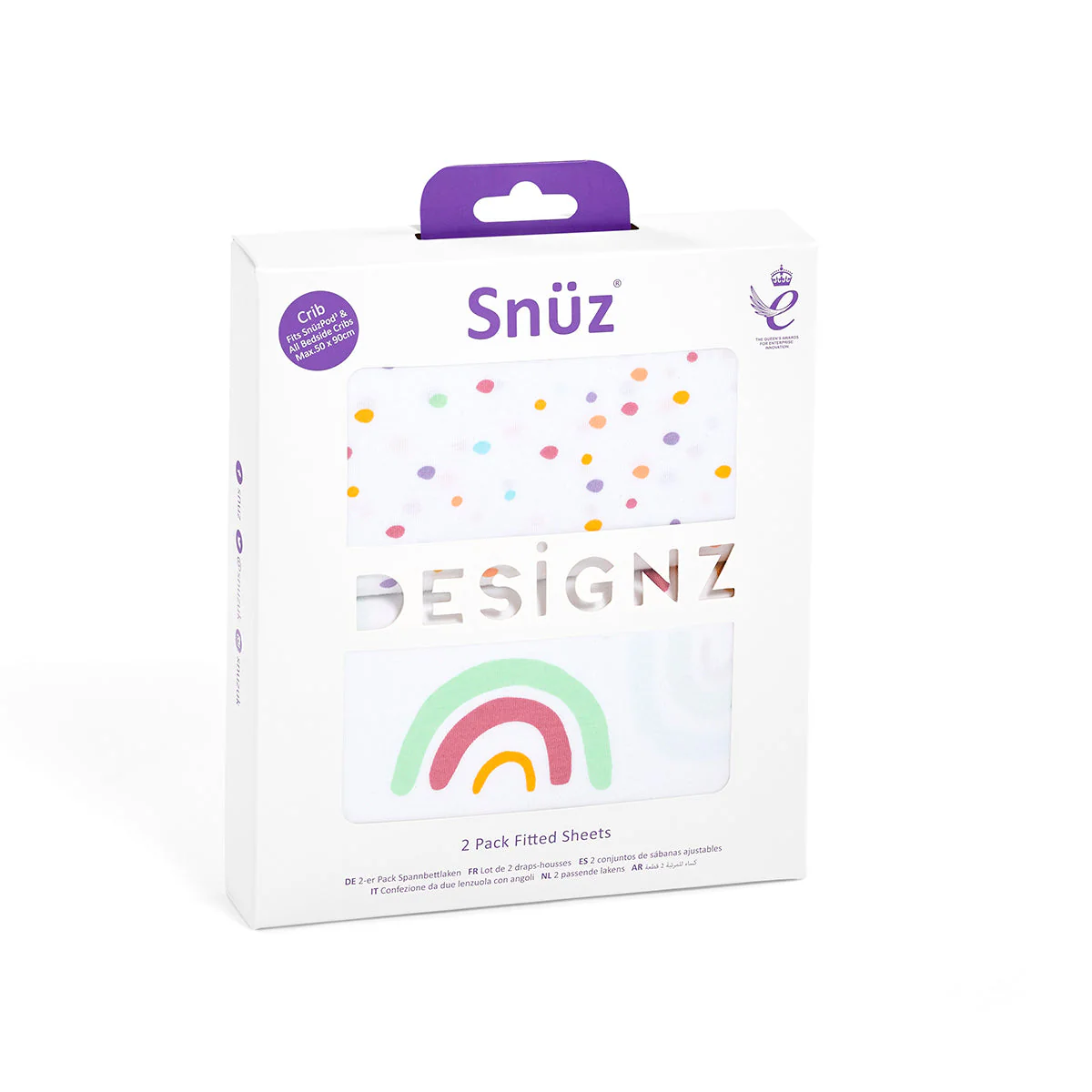 Snuz Twin Pack Bassinet Sheets - Multi Rainbow - Image 5