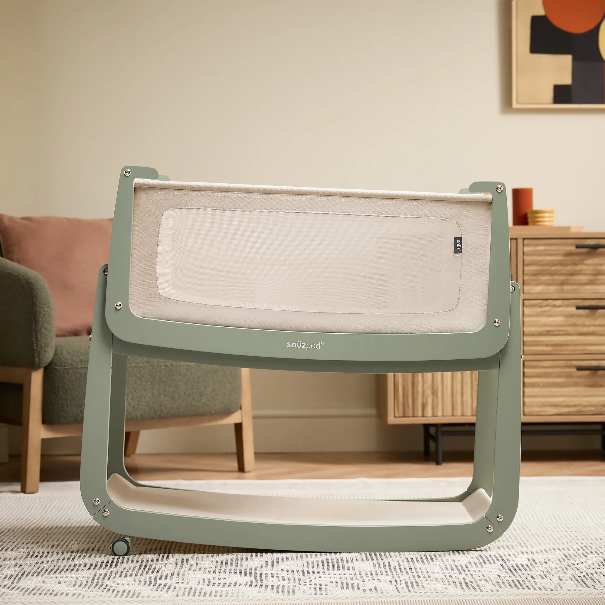 Snuz SnuzPod5 Bedside Bassinet Sage - Image 8