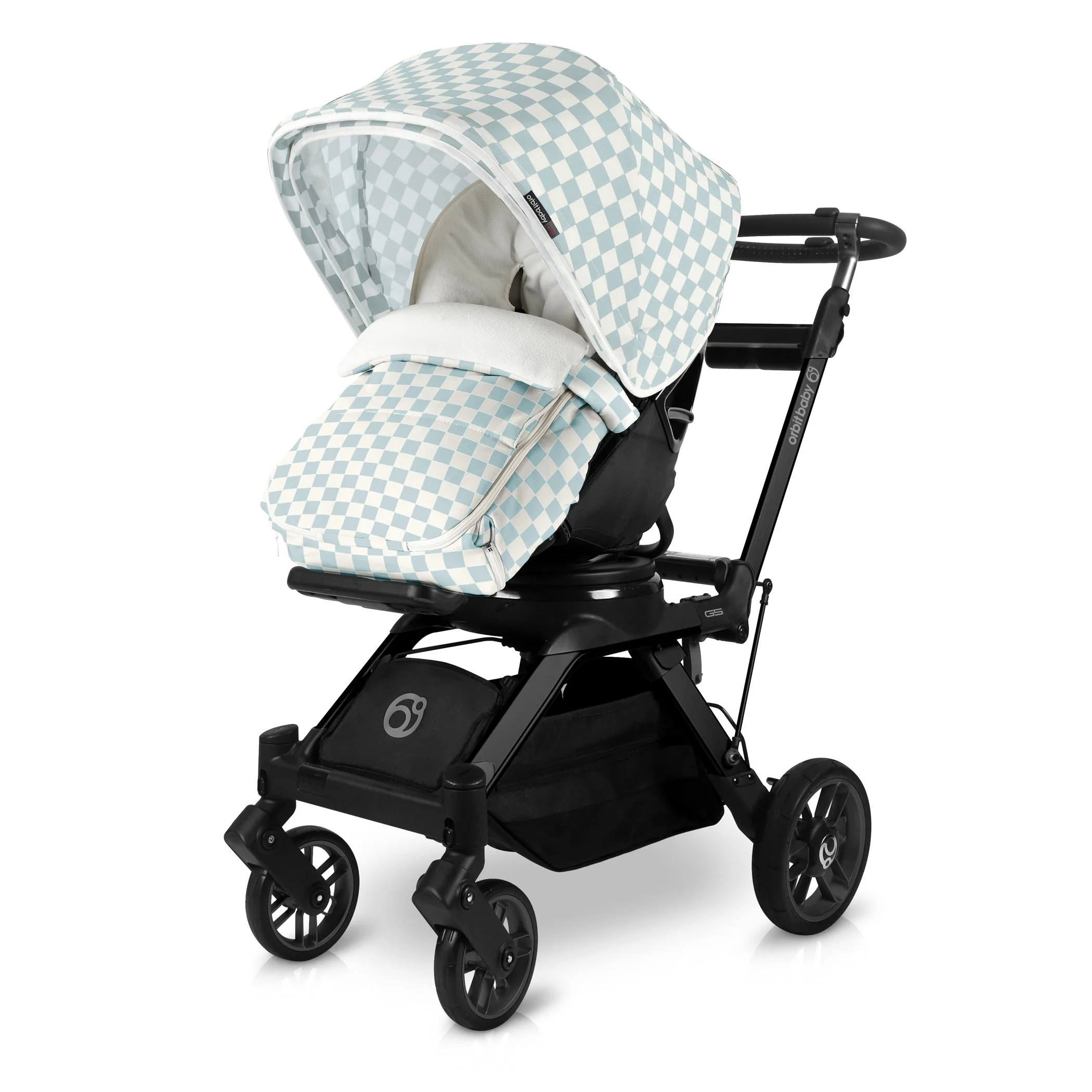 Orbit Baby Stroller Footmuff in Checkered Surf Spray - Image 3