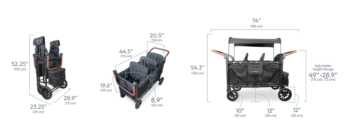 WonderFold W6 Luxe Pro 6-Seater Stroller Wagon - Image 8